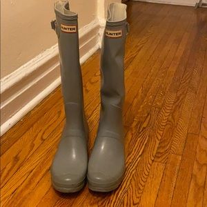 Tall ice Blue Hunter Rain Boots